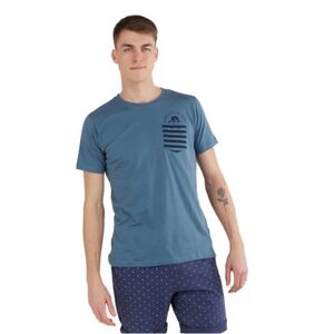 Pánské tričko s krátkým rukávem FUNDANGO-Jaggy Pocket T-shirt-460-turkis obraz
