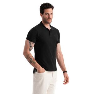 Pánské tričko s krátkým rukávem a v-výstřihem OMBRE-T-shirt OM-POBS-0100 V-1 black obraz