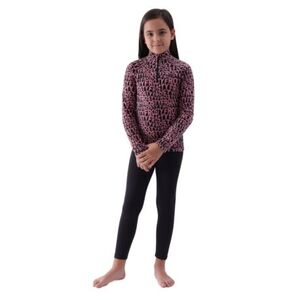 Dívčí lyžařská fleece mikina 4F JUNIOR-FLEECE UNDERWEAR-JWAW24UFLEF051-64A-SALMON CORAL ALLOVER obraz