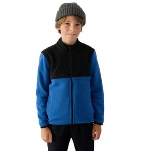 Chlapecká fleecová mikina se zipem 4F JUNIOR-FLEECE-JWAW24TFLEM212-32S-DENIM obraz