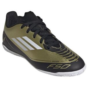 Chlapecké fotbalové kopačky halové ADIDAS-F50 Club Messi Jr IC gold met/cloud white/core black obraz