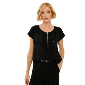 Dámská košile s krátkým rukávem VOLCANO-SOLIS-700-BLACK obraz