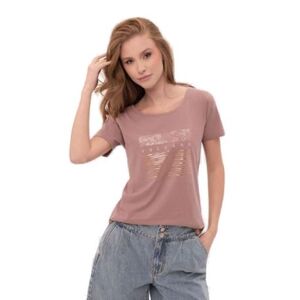 Dámské tričko s krátkým rukávem VOLCANO-QUEEN-102-BEIGE obraz