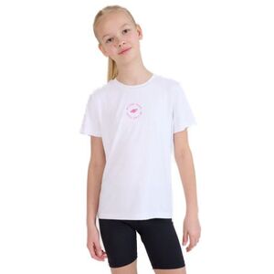 Dívčí tréninkové tričko s krátkým rukávem 4F JUNIOR-TSHIRT FNK F1185-10S-WHITE obraz