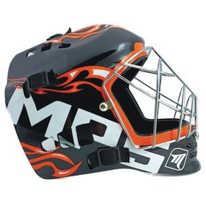 Florbalová helma MPS-PRO FLAME - Black/Orange/Chrome obraz