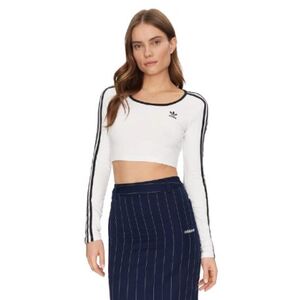 Dámské tričko s dlouhým rukávem ADIDAS ORIGINALS-3S LS CROP-WHITE obraz