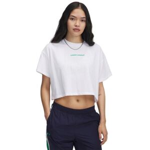 Dámské tričko s krátkým rukávem UNDER ARMOUR-UA W VARSITY MIX HW SS CROP-WHT obraz