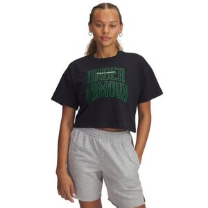Dámské tričko s krátkým rukávem UNDER ARMOUR-UA W VARSITY MIX HW SS CROP-BLK obraz