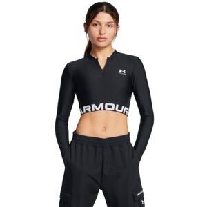 Dámské tréninkové tričko s dlouhým rukávem UNDER ARMOUR-HeatGear Rib 1/4 Zip LS-BLK obraz