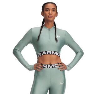 Dámské tréninkové tričko s dlouhým rukávem UNDER ARMOUR-HeatGear Rib 1/4 Zip LS-GRN obraz
