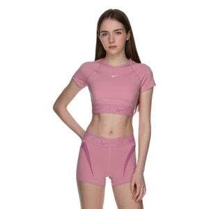 Dámské tréninkové tričko s krátkým rukávem NIKE PRO-W NP DF SS CROP TOP TT GX-699-Pink obraz