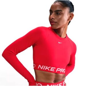 Dámské tréninkové tričko s dlouhým rukávem NIKE PRO-PRO DF 365 CROP LS-657-Red obraz