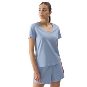 Dámské tričko s krátkým rukávem a v-výstřihem 4F-TSHIRT-WSS24TTSHF1162-34S-LIGHT BLUE obraz