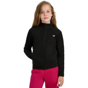Dívčí fleecová mikina se zipem 4F JUNIOR-FLEECE F346-4FJWAW25TFLEF346-20S-DEEP BLACK obraz