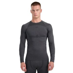Pánské termo tričko s dlouhým rukávem 4F-SEAMLESS UNDERWEAR M237-WAW25USEAM237-21M-BLACK MELANGE obraz