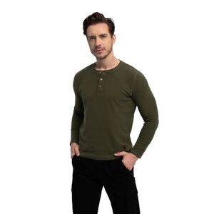 Pánské tričko s dlouhým rukávem VOLCANO-L-AZUX-302-KHAKI obraz