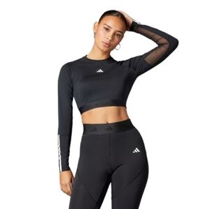 Dámské tréninkové tričko s dlouhým rukávem ADIDAS-HYGLM CRO LS BLACK/WHITE obraz