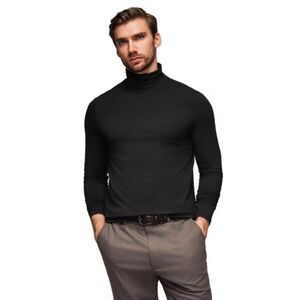 Pánské tričko s dlouhým rukávem OMBRE-Longsleeve OM-LSCL-0130 V-1 black obraz