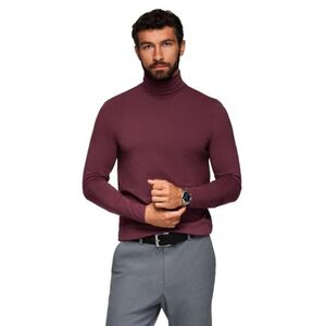 Pánské tričko s dlouhým rukávem OMBRE-Longsleeve OM-LSCL-0130 V-6 burgundy obraz
