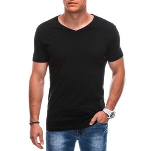 Pánské tričko s krátkým rukávem a v-výstřihem EDOTI-T-shirt EM-TSBS-0101 V-1 black obraz