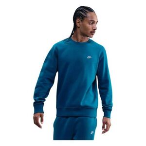 Pánská zateplená mikina NIKE-M NK CLUB BB CREW GREEN ABYSS/WHITE obraz