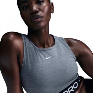 Dámské tréninkové tričko bez rukávů NIKE PRO-DF CROP TANK SMOKE GREY/HTR/WHITE obraz