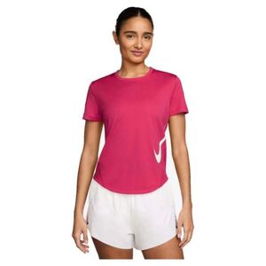 Dámské běžecké tričko s krátkým rukávem NIKE-W NK TEMPO SWSH HBR DF SS TOP RUSH PINK/WHITE obraz