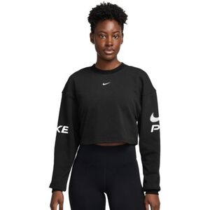 Dámská mikina NIKE PRO-W NP DF FLC CREW TT GRX BLACK/WHITE/WHITE obraz