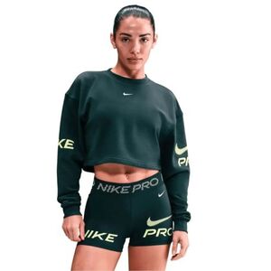 Dámská mikina NIKE PRO-W NP DF FLC CREW TT GRX SEAWEED/LT LEMON TWIST/WHITE obraz