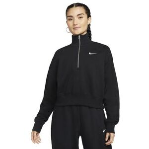 Dámská mikina s 1/2 zipem NIKE-W NSW PHNX FLC QZ CROP BLACK/SAIL obraz