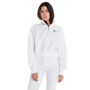 Dámská mikina s 1/2 zipem NIKE-W NSW PHNX FLC QZ CROP SAIL/BLACK obraz