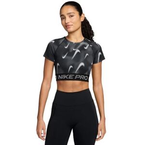 Dámské tréninkové tričko s krátkým rukávem NIKE PRO-W NP DF SS TOP TT AOP BLACK/WHITE obraz
