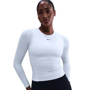 Dámské tréninkové tričko s dlouhým rukávem NIKE-W NK ONE DF FTTD LS TOP WHITE/BLACK obraz