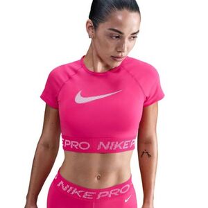 Dámské tréninkové tričko s krátkým rukávem NIKE PRO-W NP DF SS TOP TT GRX RUSH PINK/PINK FOAM/WHITE obraz
