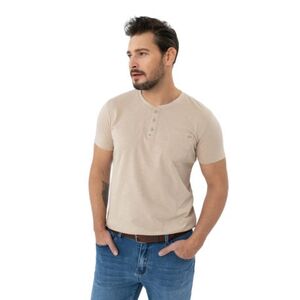 Pánské tričko s krátkým rukávem VOLCANO-TM-HUBRIS-BEIGE obraz