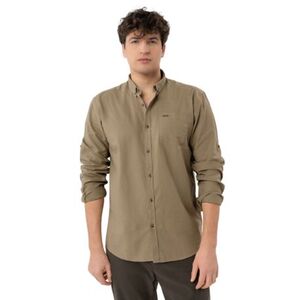 Pánská košile s dlouhým rukávem VOLCANO-K-VINCES-BEIGE obraz