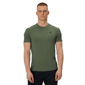 Pánské běžecké tričko s krátkým rukávem 4F-TSHIRT FNK M1775-43S-KHAKI obraz