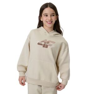 Dívčí mikina s kapucí 4F JUNIOR-SWEATSHIRT F2270-83S-BEIGE obraz