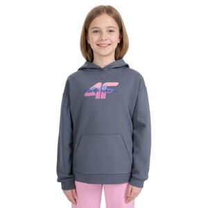 Dívčí mikina s kapucí 4F JUNIOR-SWEATSHIRT F2270-22S-ANTHRACITE obraz