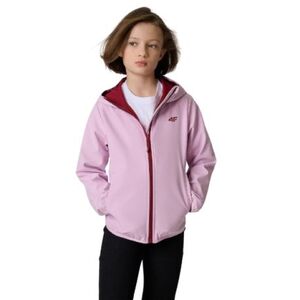 Dívčí turistická softshellová bunda s kapucí 4F JUNIOR-SOFTSHELL JACKET F478-52S-LIGHT VIOLET obraz