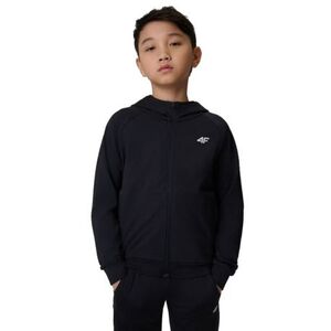 Chlapecká tréninková mikina se zipem 4F JUNIOR-SWEATSHIRT FNK M690-20S-DEEP BLACK obraz