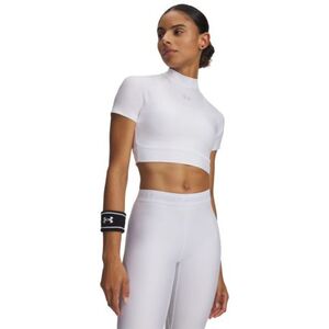 Dámské kompresní tričko s krátkým rukávem UNDER ARMOUR-HeatGear Crop Mock SS-WHT obraz