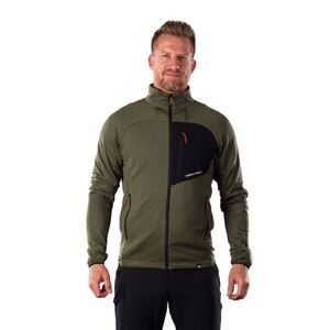 Pánská turistická fleece mikina se zipem NORTHFINDER-EUSTACIO-550blackdarkgreen obraz