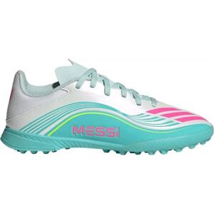 Chlapecké fotbalové kopačky turfy ADIDAS-F50 Messi Club Jr TF cloud white/lucid pink/flash aqua obraz