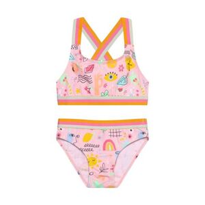 Dívčí plavky COLOR KIDS-Bikini W. Contrast Straps, AOP-4802-Fairy Rose obraz