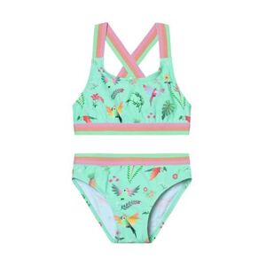 Dívčí plavky COLOR KIDS-Bikini W. Contrast Straps, AOP-8714-Cabbage obraz