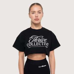 GymBeam Women‘s Thrive Cropped T-shirt Black obraz