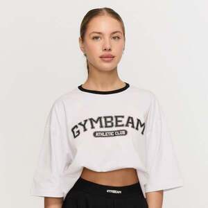 GymBeam Dámské Varsity Oversized Tričko White obraz