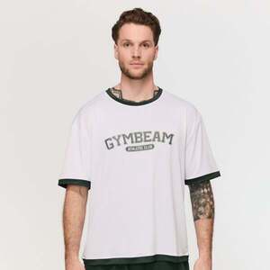 GymBeam Tričko Oversized Varsity White obraz