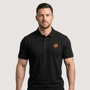 GymBeam Tričko Polo Black obraz